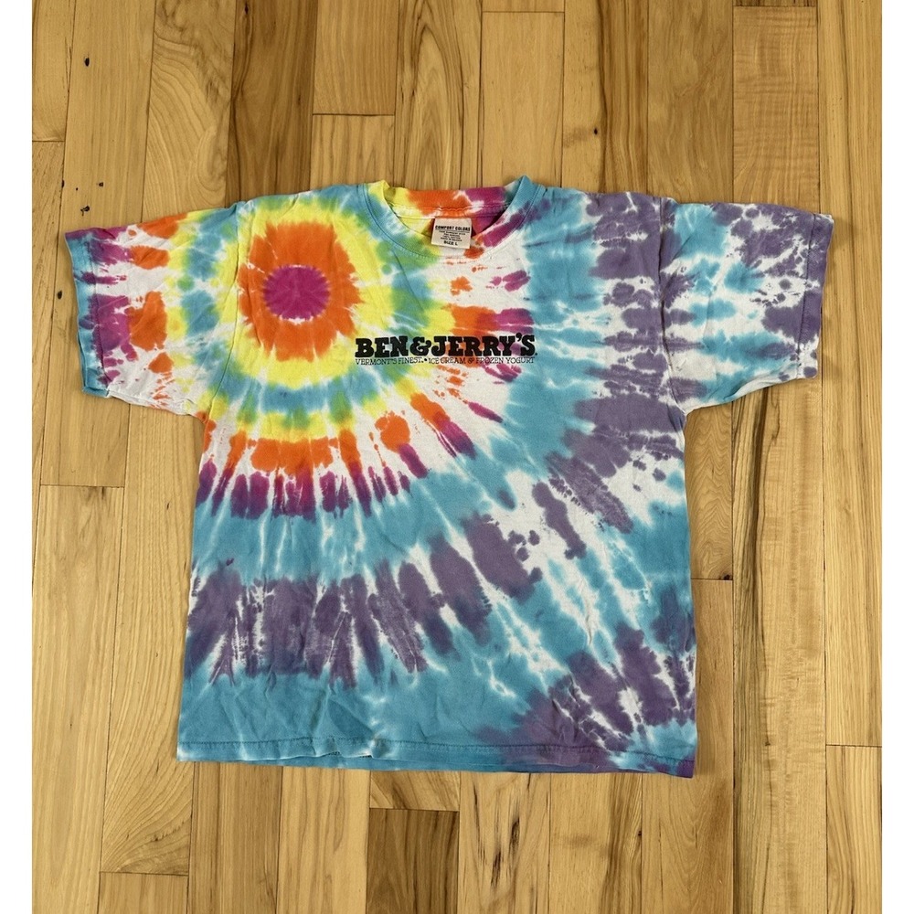 Ben and Jerry's Tie Dye T-Shirt Mens Small Women's Medium Chunky Dunky Euphoria
